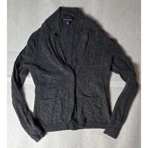 Banana Republic Cardigan/Sweater Blazer COZY M Wool Cashmere Modal Charcoal Gray